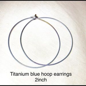 Titanium blue 2.5 inch earrings